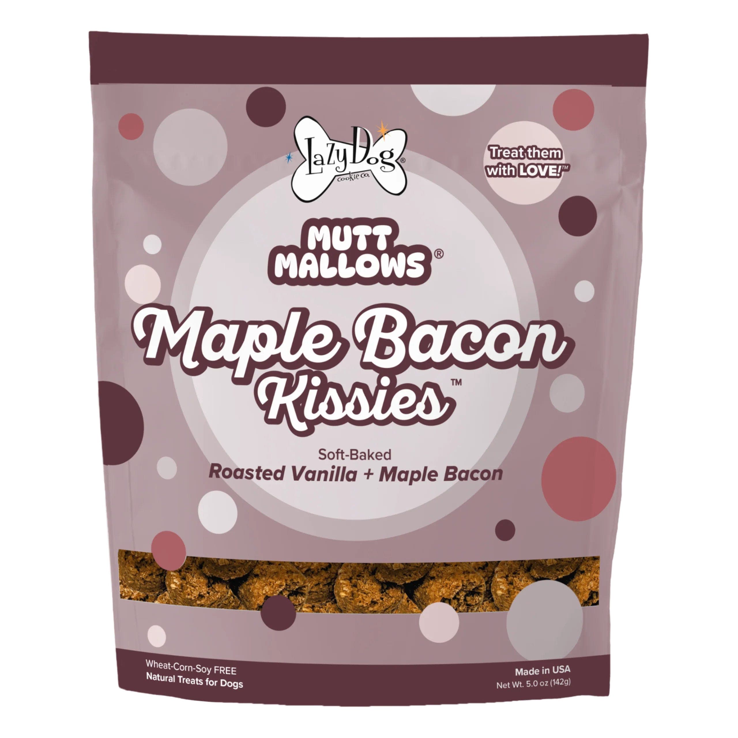 Lazy Dog Baked Treat Muttl Mallows Maple Bacon Kisses 141g