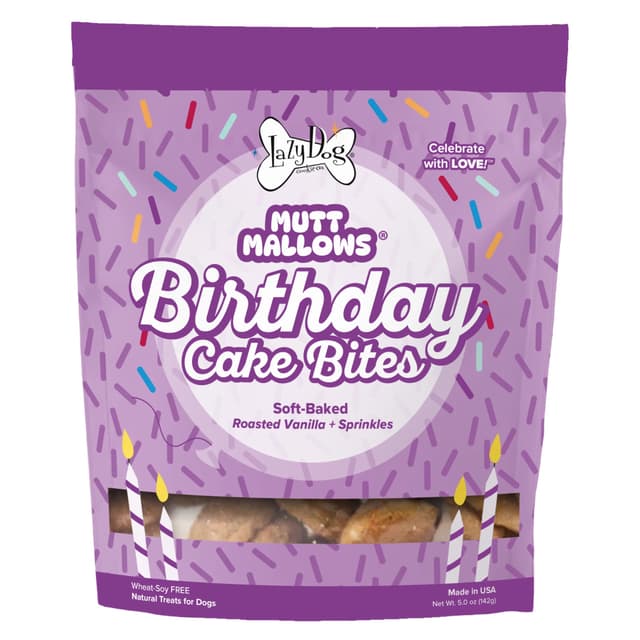 Lazy Dog Baked Treat Mutt Mallows Birthday Cake Bites 141g