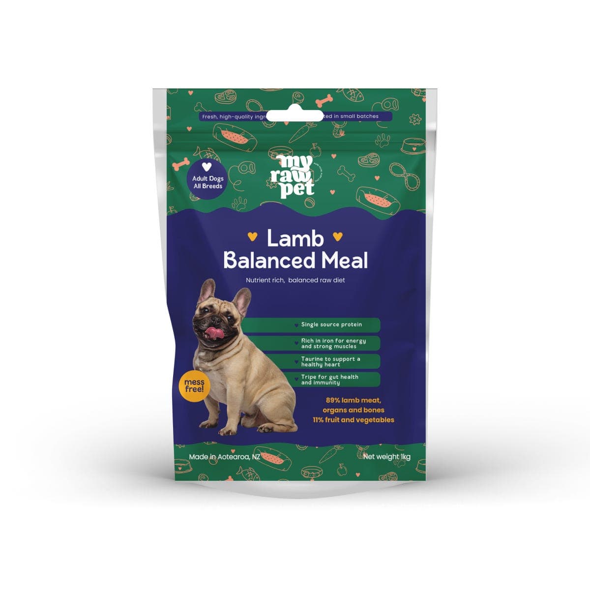 My Raw Pet Lamb Meal Medallions Frozen Dog Food 1kg