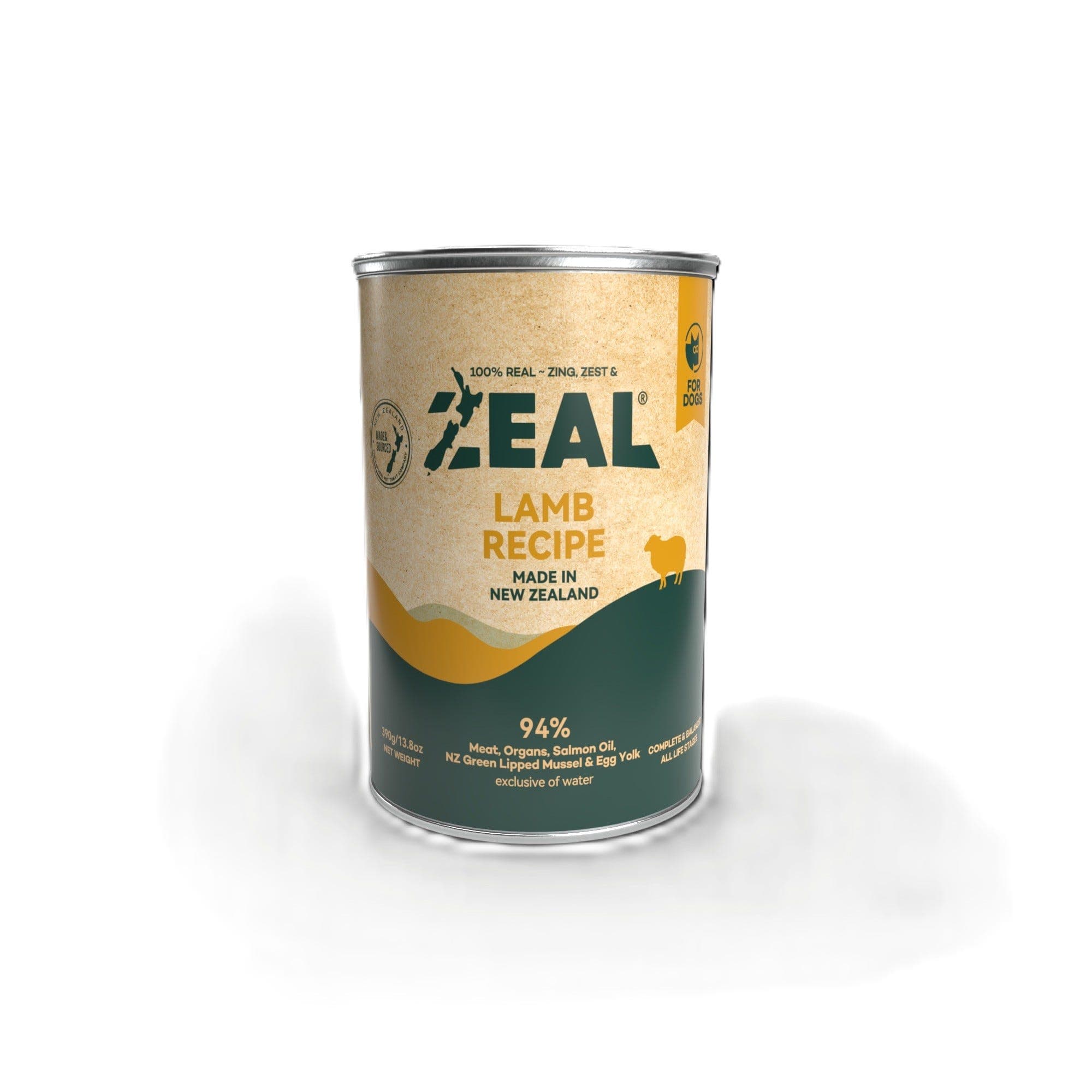 Zeal Lamb Recipe Wet Dog Food 390g