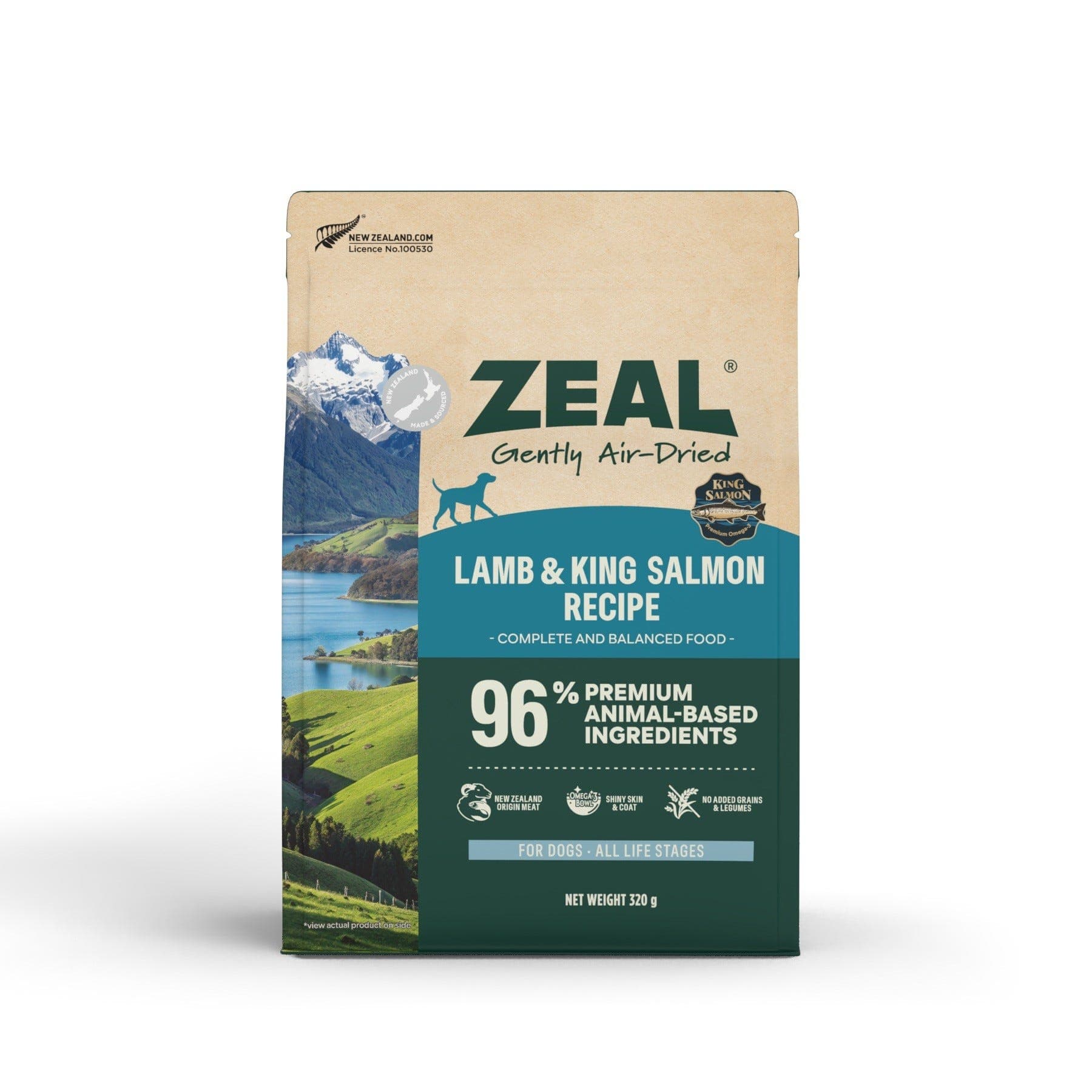 Zeal Air Dried Lamb & King Salmon Dog Food 320g