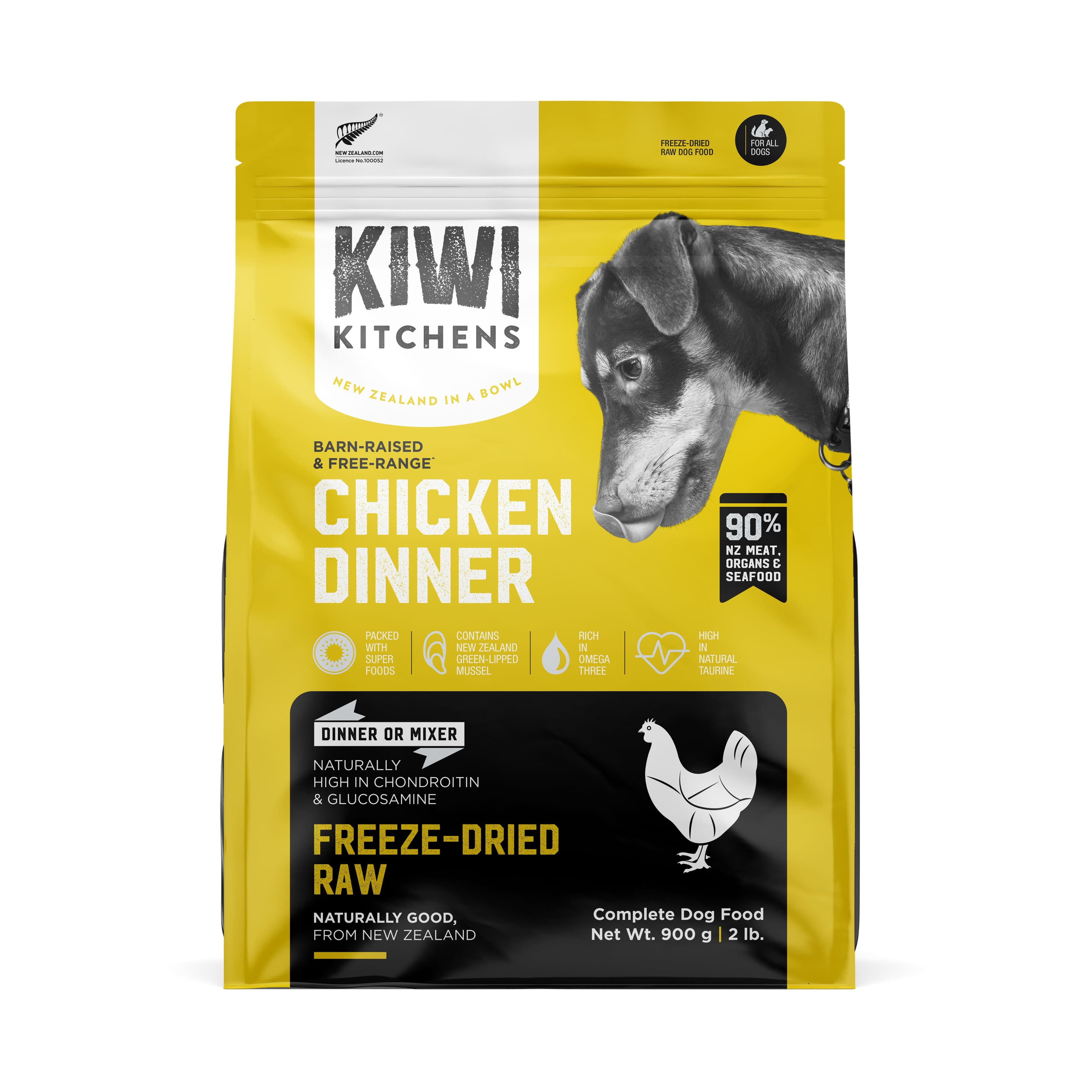 Kiwi Kitchens Freeze Dried Chicken Dog Food 900g