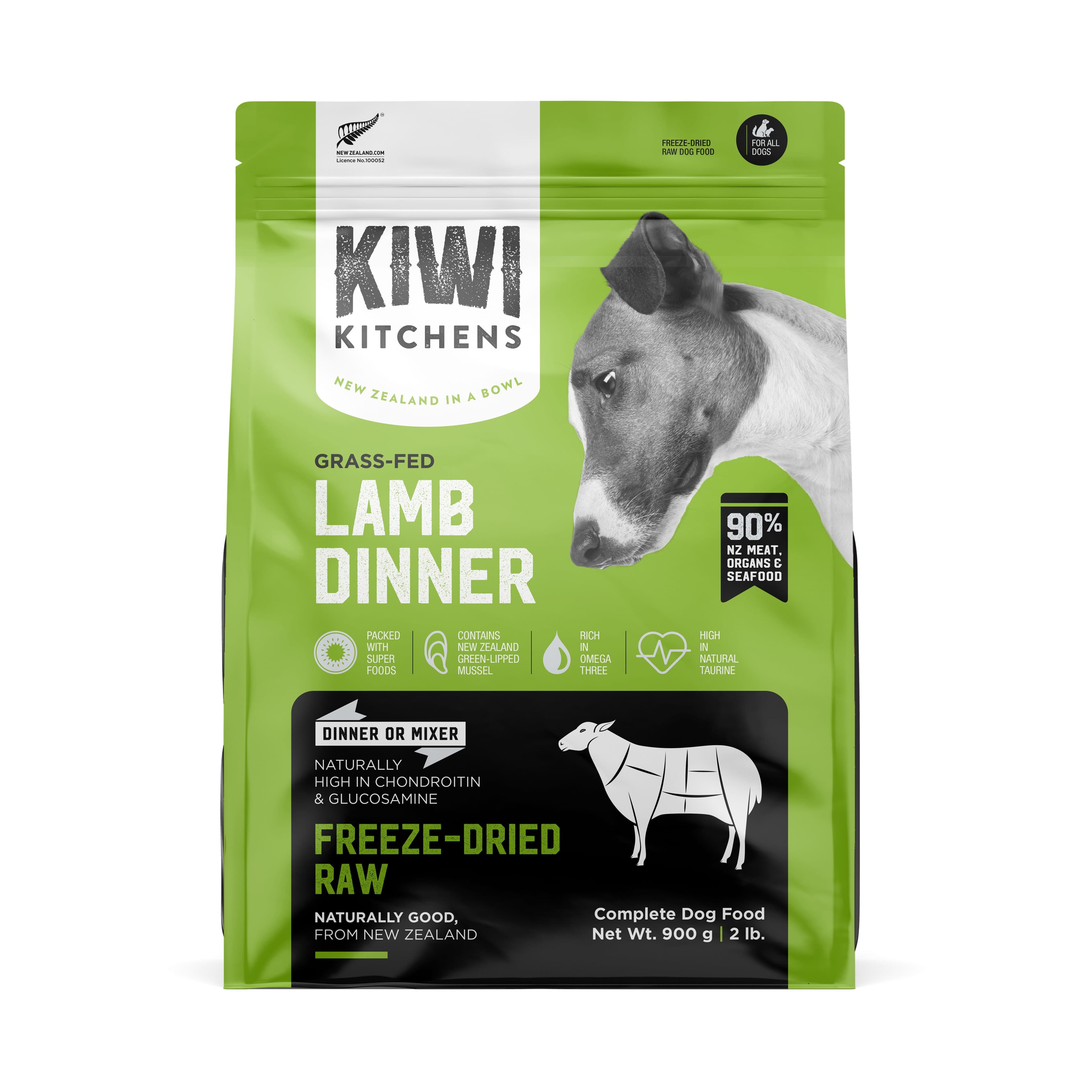 Kiwi Kitchens Freeze Dried Lamb Dog Food 900g