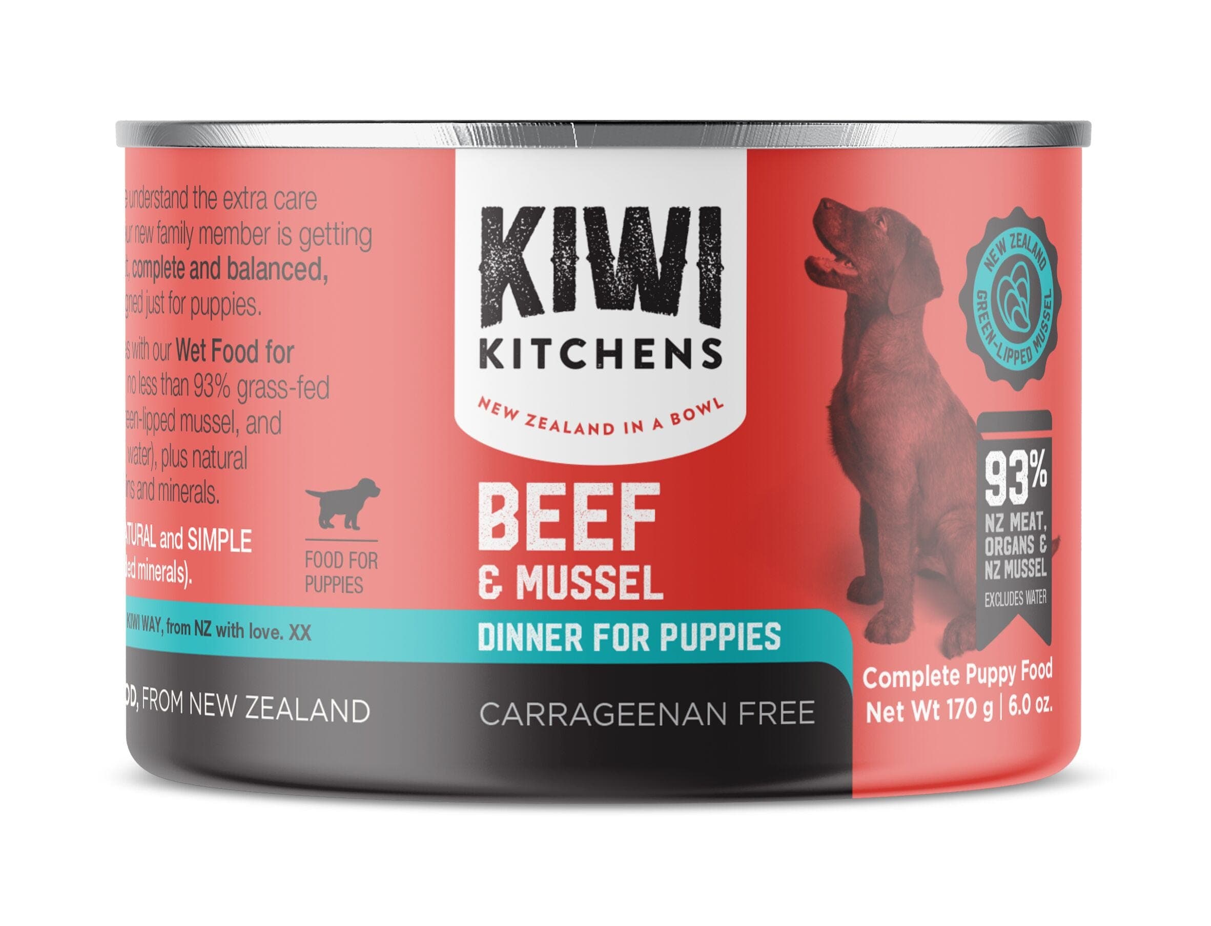 Kiwi Kitchens Beef & Mussel Wet Puppy Food 170g