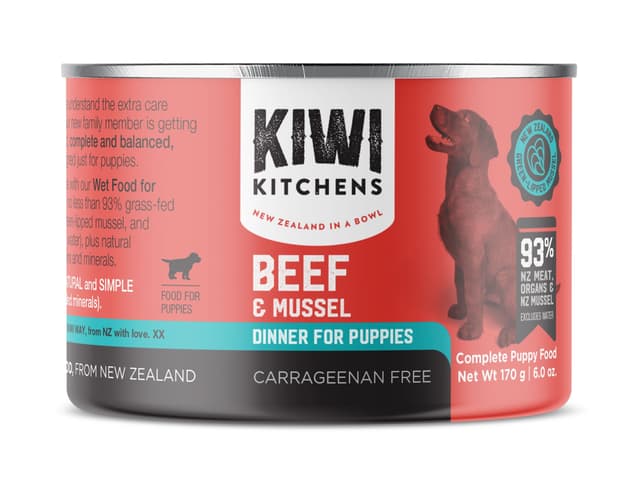 Kiwi Kitchens Beef & Mussel Wet Puppy Food 170g