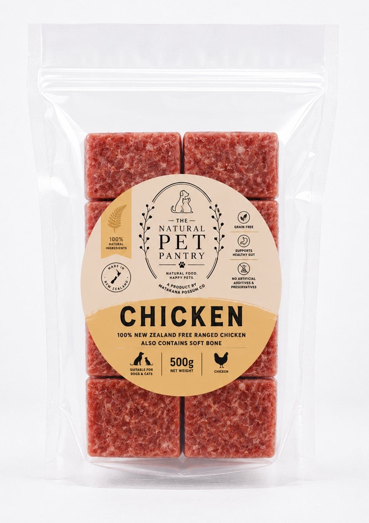 The Natural Pet Pantry Chicken Frozen Cat & Dog Food 500g