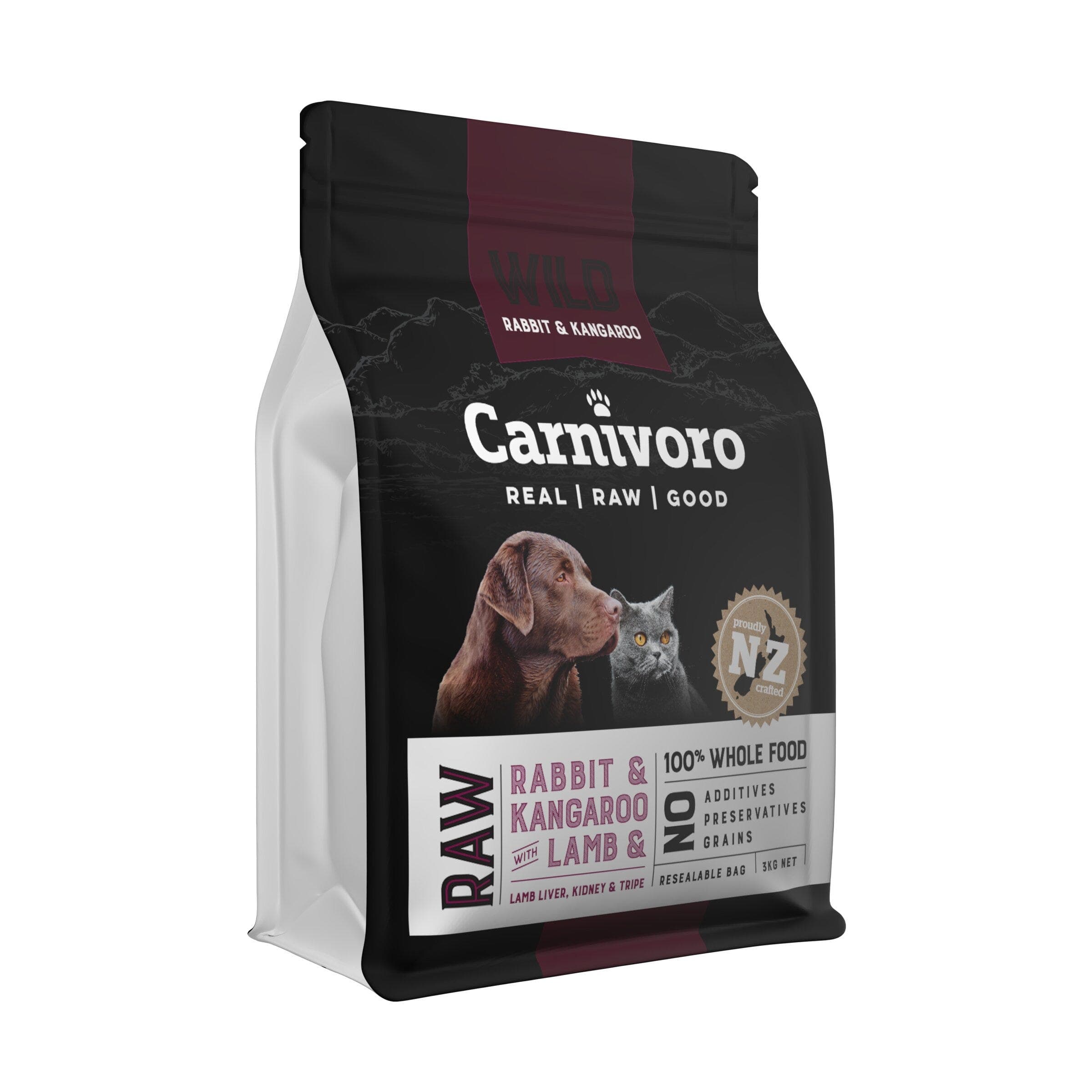 Carnivoro Wild Rabbit Kangaroo & Lamb Frozen Cat & Dog Food 3kg