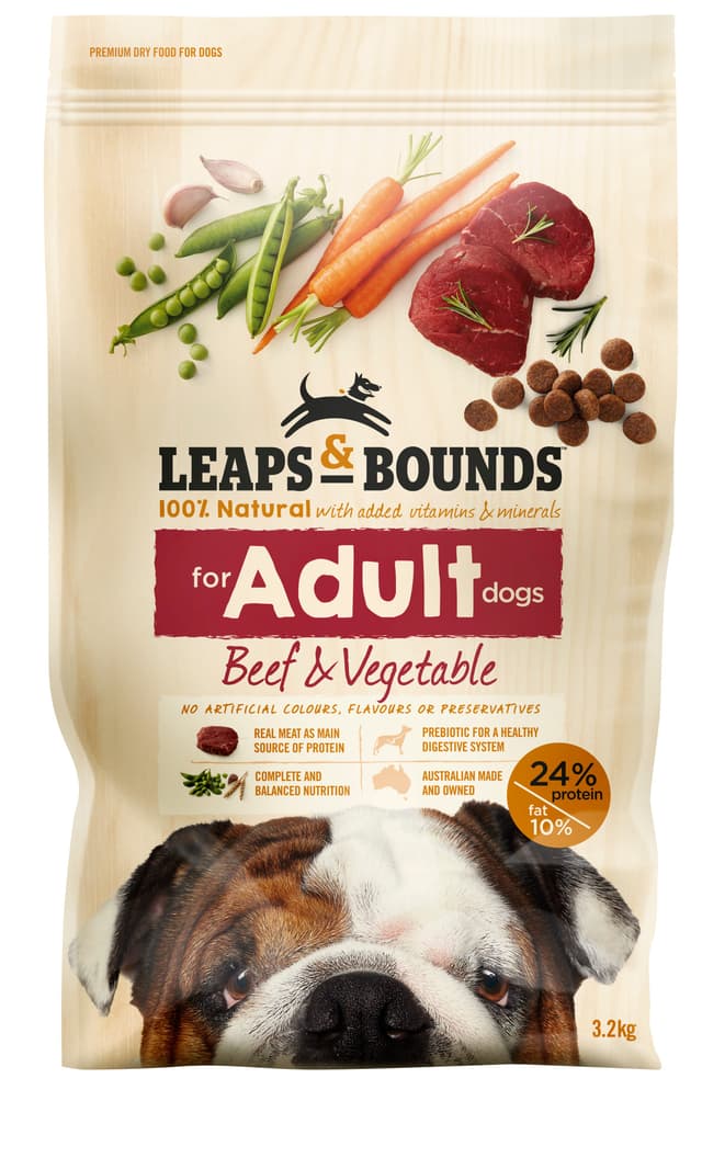 Leaps & Bounds Beef and Veges Adult Dog Food 3.2kg