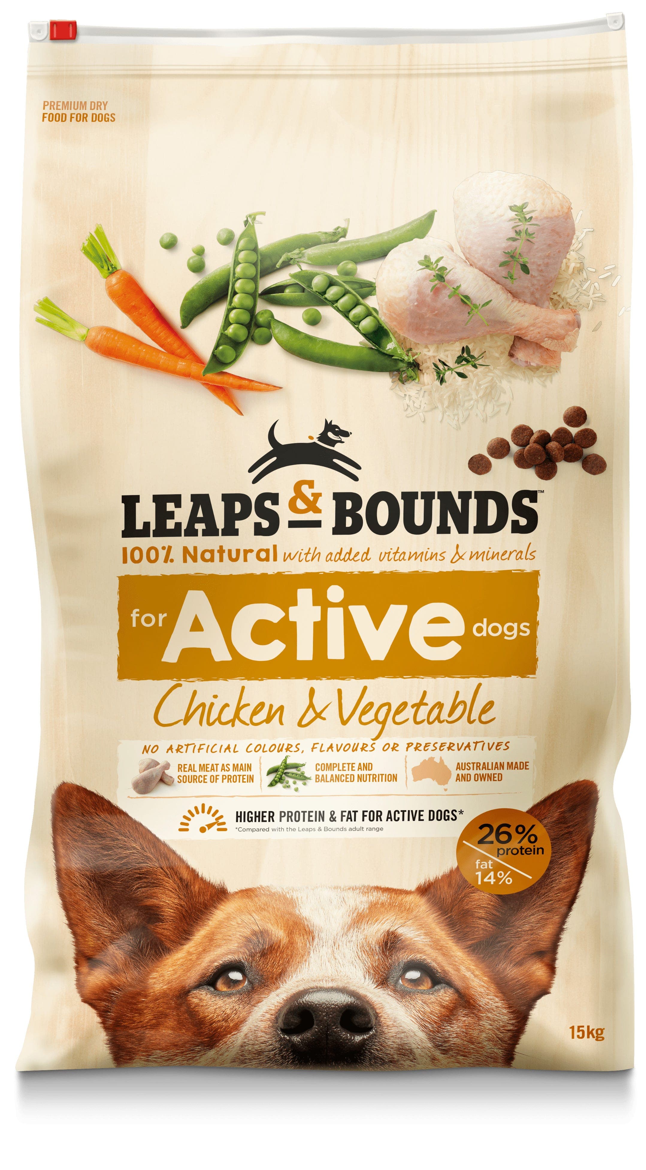 Leaps & Bounds Dog Active Adult Chicken 15kg