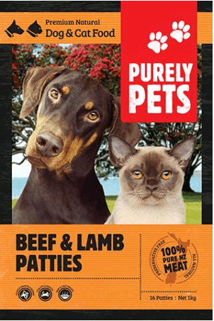 Purely Pets Beef & Lamb Patties Frozen Cat & Dog Food 3kg