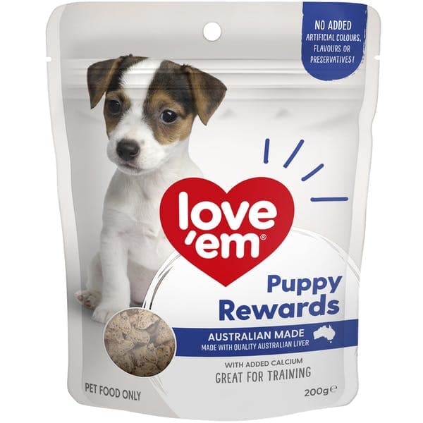 Love 'Em Liver Puppy Rewards Treats 200g