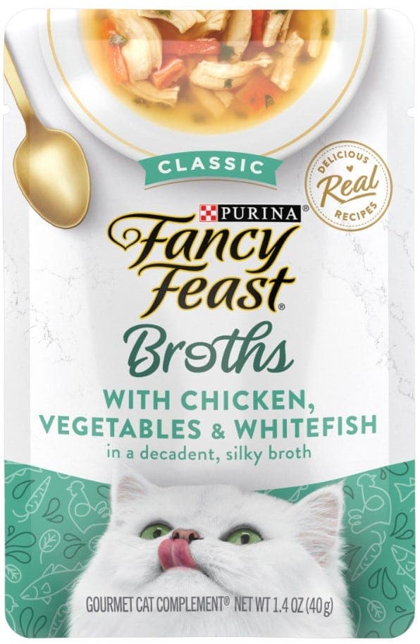 Fancy Feast Broths Chicken, Whitefish and Veges Cat Food 40g