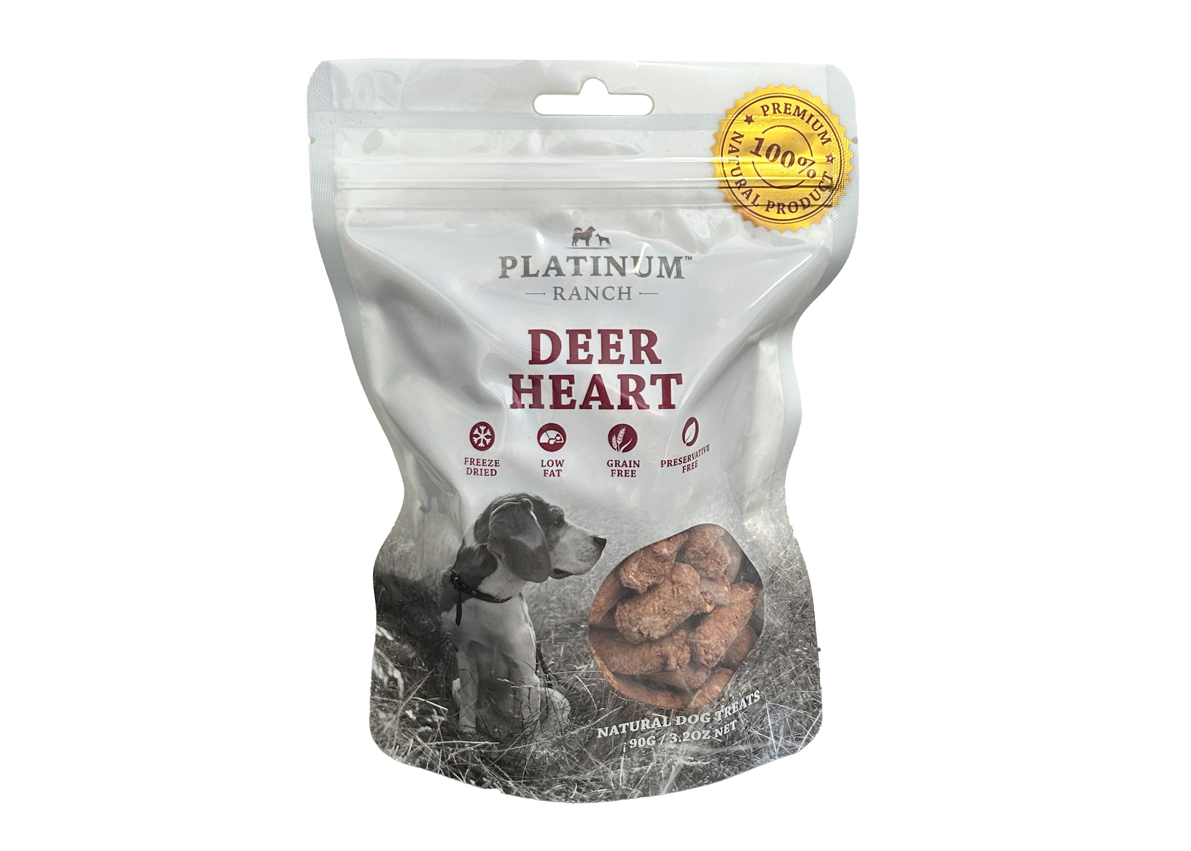 Platinum Ranch Deer Heart Dog Treat 90g