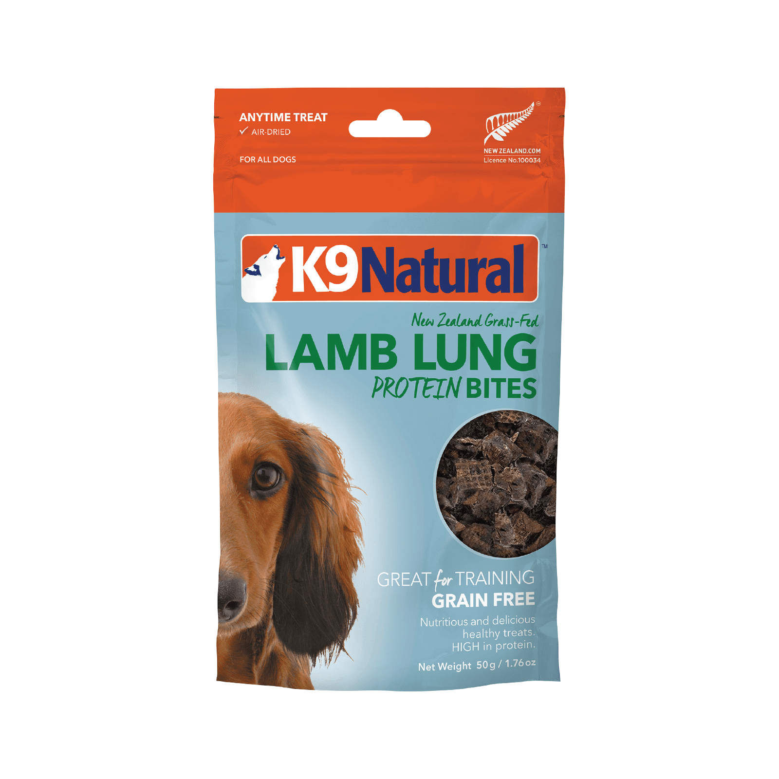 K9 Natural NZ Lamb Lung Protein Bites Dog Treats 50g