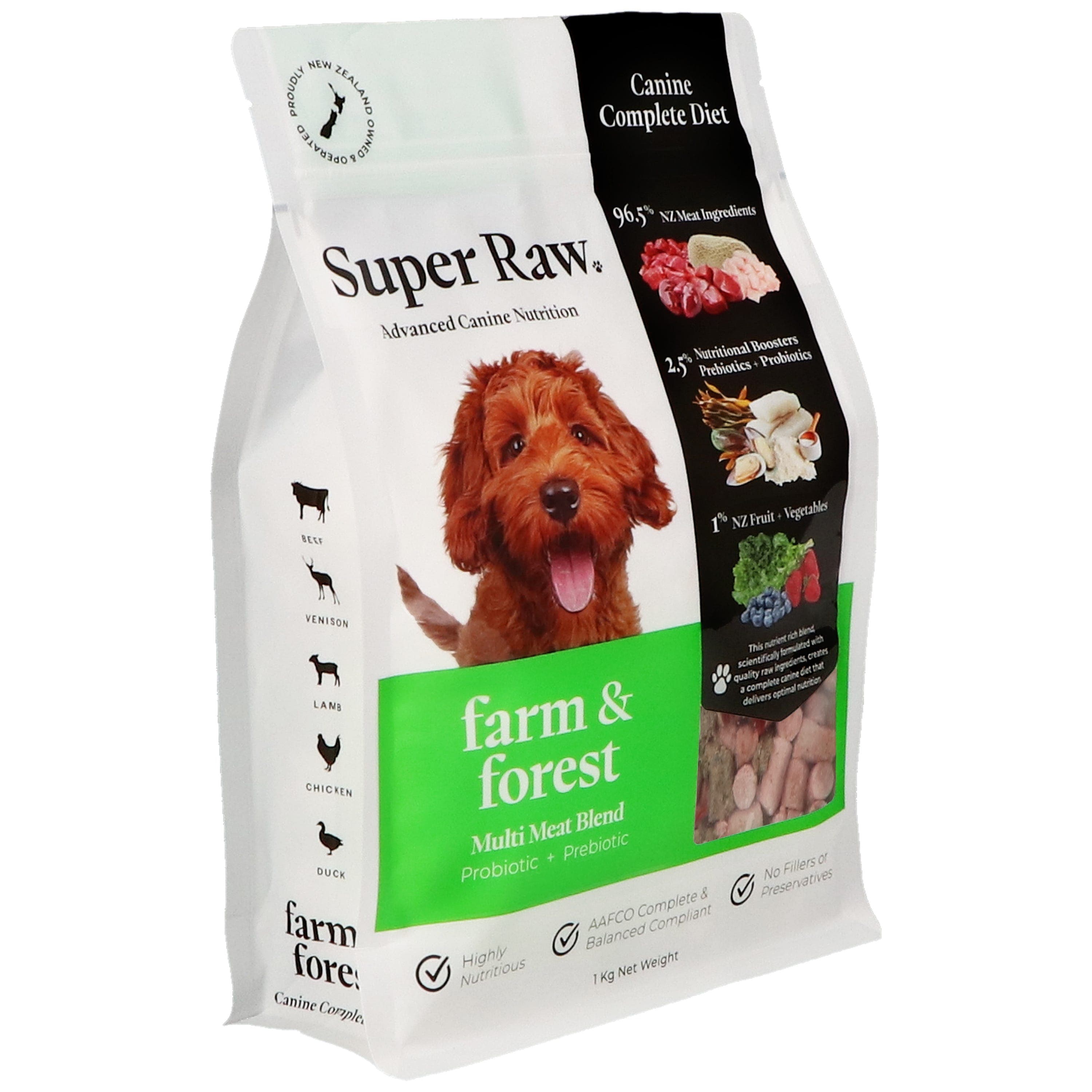 Super Raw Dog Farm & Forest Frozen Food 1kg