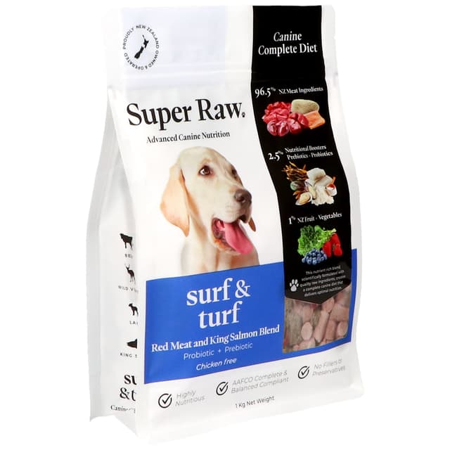 Super Raw Dog Surf & Turf Frozen Food 1kg