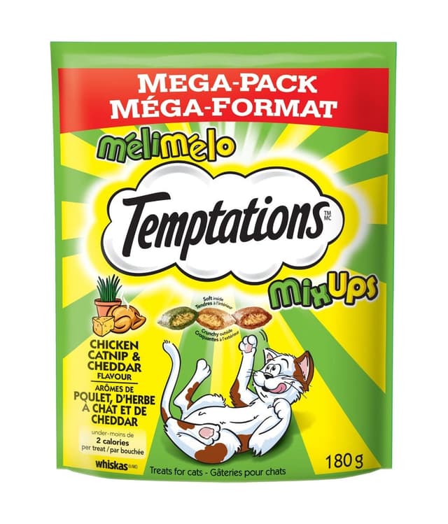 Whiskas Temptations Mixups Chicken Catnip Cheddar Cat Treats 180g
