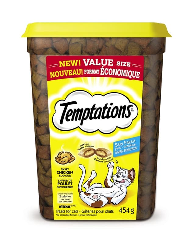 Whiskas Temptations Chicken Cat Treats Tub 454g