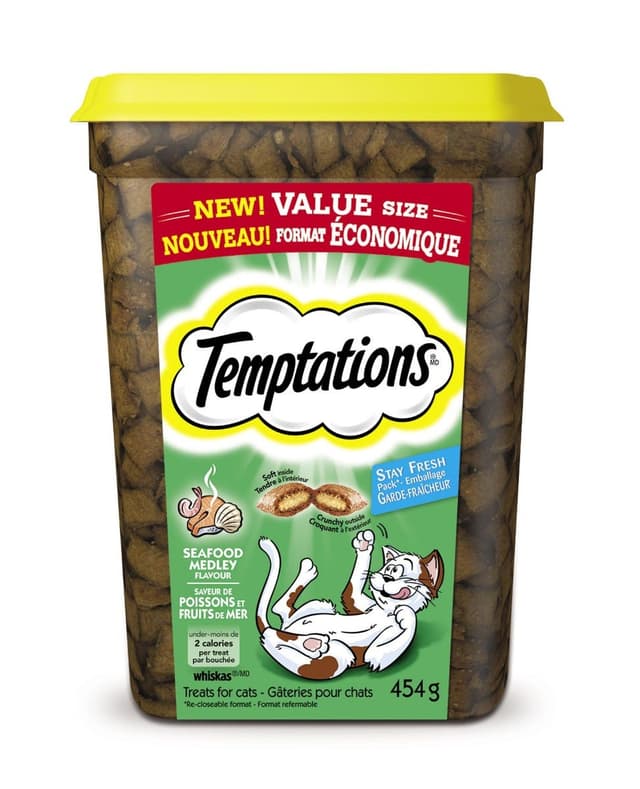 Whiskas Temptations Seafood Medley Cat Treats Tub 454g