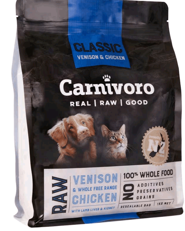 Carnivoro Classic Venison & Chicken Frozen Cat & Dog Food 1kg