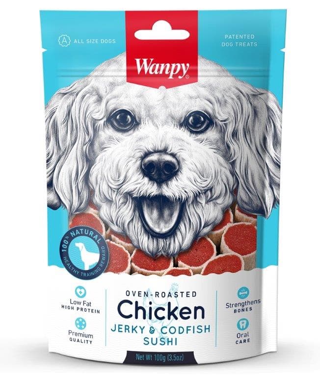 Wanpy Dog Chicken And Codfish Sushi 100G