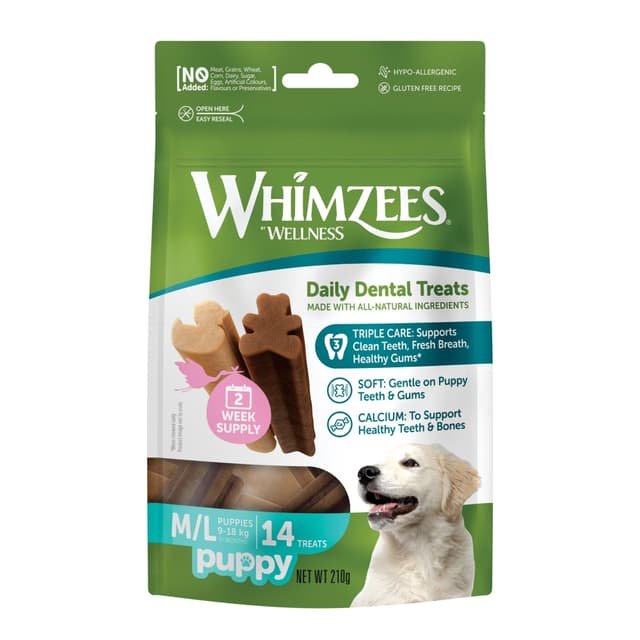 Whimzees Puppy Treat M/L Breed Value Bag 210g
