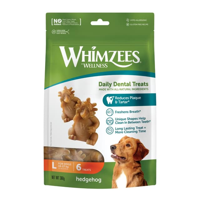 Whimzees Dog Treat Hedgehog Lrg 6pk 360g