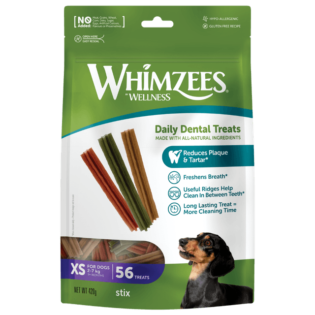 Whimzees Dog Treat Stix XS 56pk 420g