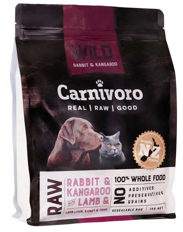 Carnivoro Wild Rabbit Kangaroo & Lamb Frozen Cat & Dog Food 1kg
